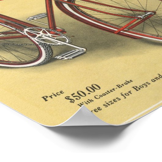 1923 Mannen Pathfinder-fiets en kunstmatig Poster (Hoek)