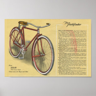 1923  Mannen Pathfinder-fiets en kunstmatig Poster