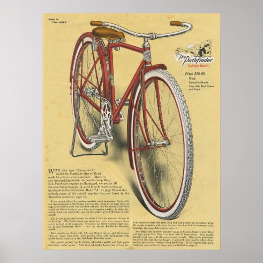1923  Pathfinder-fiets en kunstartikel-Poster Poster (Voorkant)