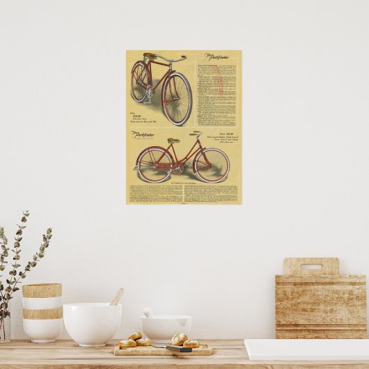 1923  Pathfinder-fiets en kunstartikel-Poster Poster (Keuken)
