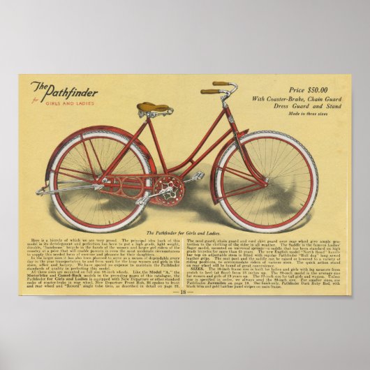 1923  Pathfinder-fiets en -Poster Poster (Voorkant)