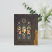 1923 Poster van een kerk met Glazen in lood raam. Briefkaart (Staand voorkant)