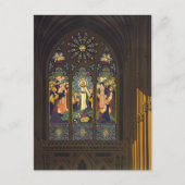 1923 Poster van een kerk met Glazen in lood raam. Briefkaart (Voorkant)