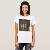 1923 Poster van een kerk met Glazen in lood raam. T-shirt (Voorkant volledig)