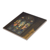 1923 Poster van een kerk met Glazen in lood raam. Tegeltje (Zijkant)