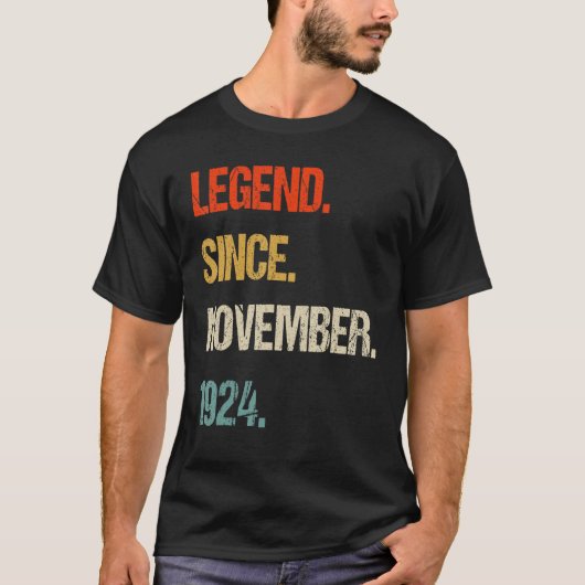  1924 99e verjaardag retro 99 jaar oud t-shirt (Voorkant)