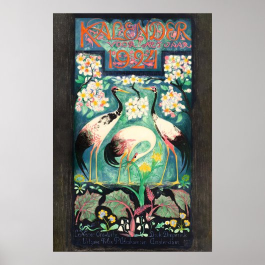 1924 Agenda POSTER AFDRUK A5A1 Oude Nederlandse Ku (Voorkant)