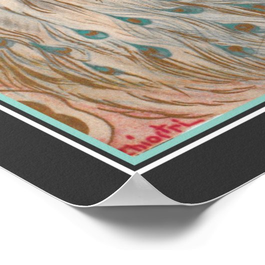 1924 Art Deco "Girl with White Peacock" Poster (Hoek)