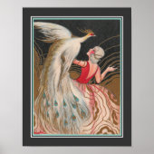 1924 Art Deco "Girl with White Peacock" Poster (Voorkant)