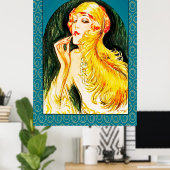 1924 Art Deco Lady Poster (Thuiskantoor)