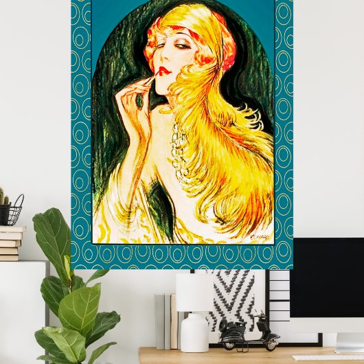 1924 Art Deco Lady Poster (Thuiskantoor)