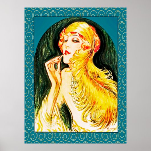 1924 Art Deco Lady Poster (Voorkant)