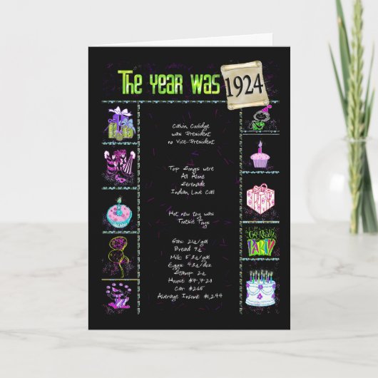 1924 de Bagatellen van de Verjaardag Kaart (Voorkant)