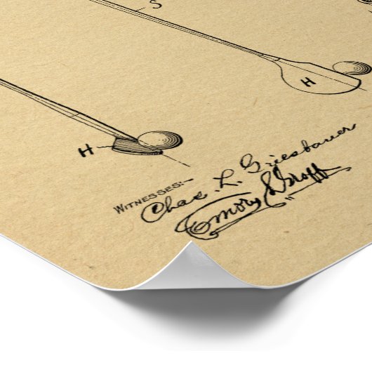 1924 Golf Club Grip Patent Art Drawing Print (Hoek)