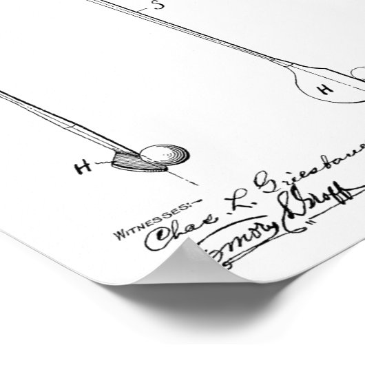1924 Golf Club Grip Patent Art Drawing Print (Hoek)