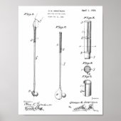 1924 Golf Club Grip Patent Art Drawing Print (Voorkant)
