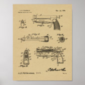1924 Knife Kunsttekening Pistool Patent Poster (Voorkant)