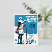 1924 Poster van de wintersport in Montreal Briefkaart (Staand voorkant)