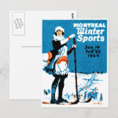 1924 Poster van de wintersport in Montreal Briefkaart (Voorkant / Achterkant)