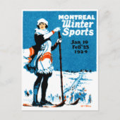 1924 Poster van de wintersport in Montreal Briefkaart (Voorkant)