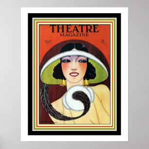 1924 Theatertijdschrift Art Deco Hoesje 16 x 20 Poster