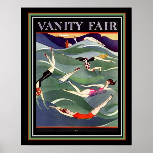 1924 Vanity Fair Deco Swimsuit Hoesje 16 x 20 Poster (Voorkant)