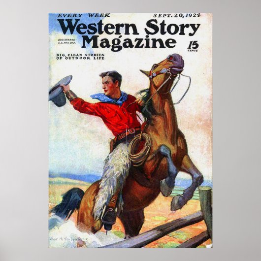 1924 Western magazijn cover Poster (Voorkant)
