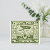 1925 20gr Poolse Airmail Stamp Briefkaart (Staand voorkant)