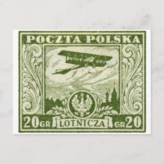 1925 20gr Poolse Airmail Stamp Briefkaart (Voorkant)