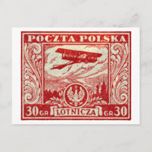 1925 30gr Poolse Airmail Stamp Briefkaart