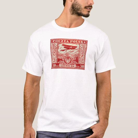 1925 30gr Poolse Airmail Stamp T-shirt (Voorkant)