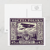 1925 45gr Poolse Airmail Stamp Briefkaart (Voorkant / Achterkant)