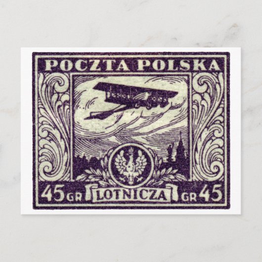 1925 45gr Poolse Airmail Stamp Briefkaart (Voorkant)