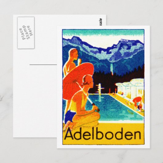 1925 Adelboden Zwitserland Poster Briefkaart (Voorkant / Achterkant)