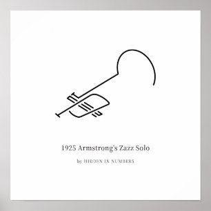 1925 Armstrong's Zazz Solo Minimalistisch Poster