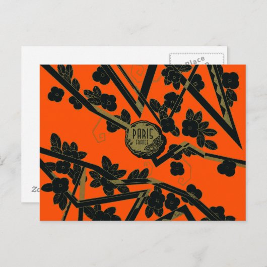 1925 Art Deco Paris Frankrijk parfum Briefkaart (Voorkant / Achterkant)