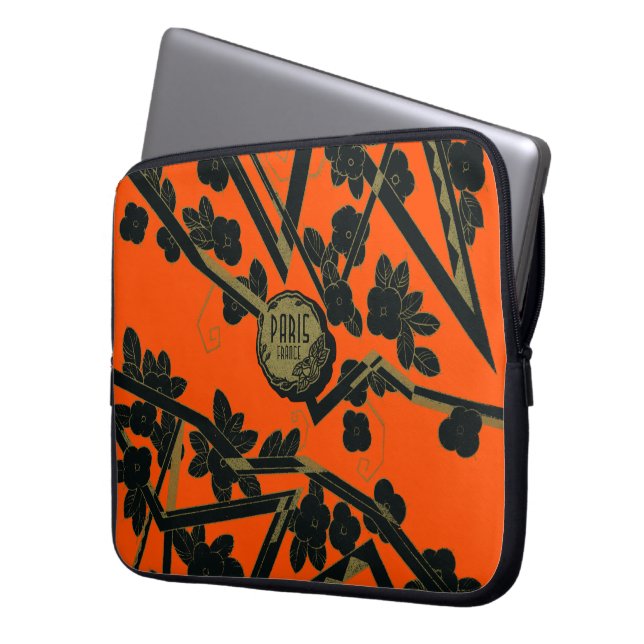 1925 Art Deco Paris Frankrijk parfum Laptop Sleeve (Voorkant Links)
