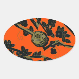 1925 Art Deco Paris Frankrijk parfum Ovale Sticker