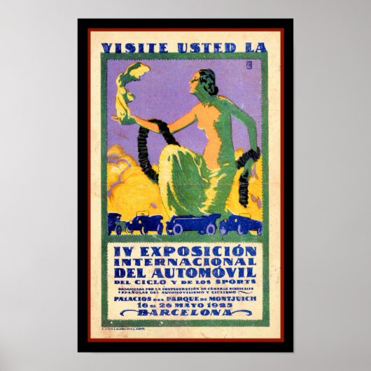 1925 AUTOMOBIELTENTOONSTELLING VINTAGE POSTER (Voorkant)