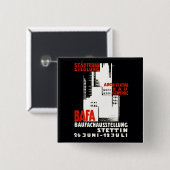 1925 Bouwtentoonstelling Poster Vierkante Button 5,1 Cm (Voorkant /achterkant)