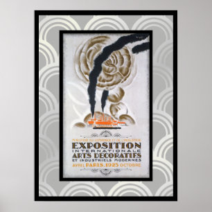 1925 Charles Loupot Franse Art Deco Tentoonstellin Poster