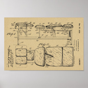1925  Chiropractic Table Patent Art-afdrukken Poster