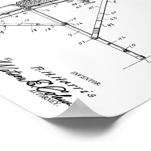 1925  Chiropractic Table Patent Art-afdrukken Poster (Hoek)