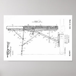 1925  Chiropractic Table Patent Art-afdrukken Poster