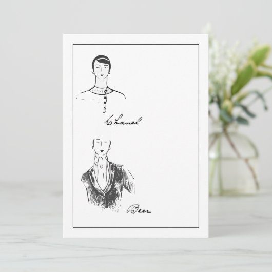 1925 Franse Mode - Gegevens Save The Date (Staand voorkant)