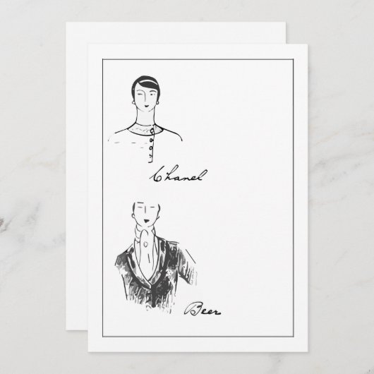 1925 Franse Mode - Gegevens Save The Date (Voorkant / Achterkant)