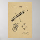1925  Golf Bag Patent Art Print (Voorkant)