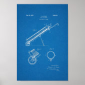 1925  Golf Bag Patent Blueprint Art Print (Voorkant)