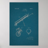 1925 Golf Bag Patent Blueprint Art Print (Voorkant)