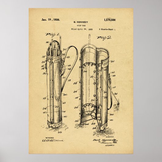  1925 Golf Bag Print (Voorkant)
